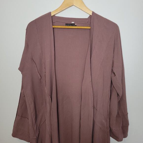 Modest Selections Women Open Front Duster Medium Dusty Rose Abaya Lagenlook - Picture 4 of 13